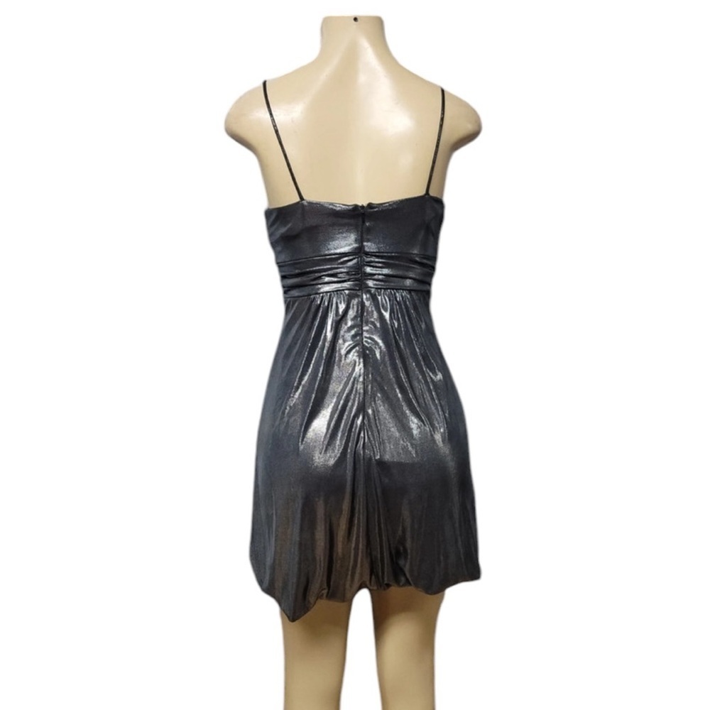 Jessica Mcclintock vintage Silver Grey bubble hem party prom Dress Size 10 - Picture 4 of 12